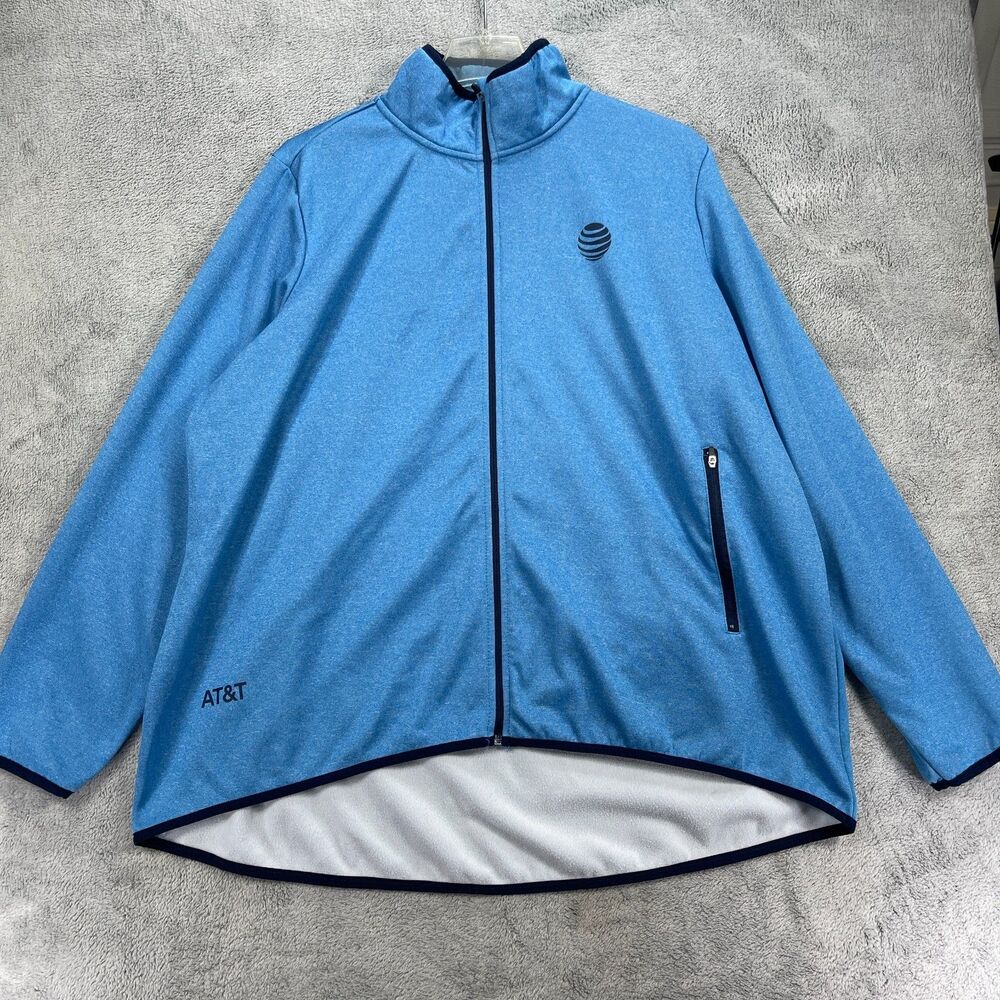 AT&T Softshell Employee Jacket Adult 3X Blue Uniform High Low Hem Warm